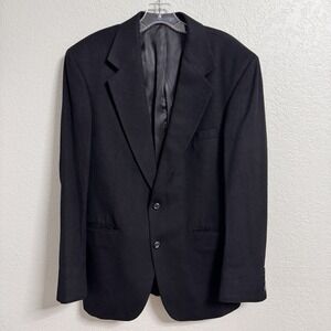 Nordstrom Blazer Mens 40R Black Loro Piana Camel Hair Classic *